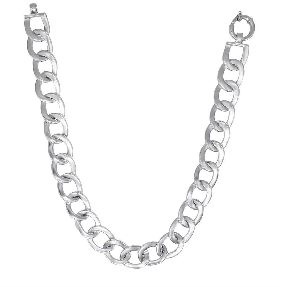 
                  
                    Sterling Silver Electroform Light Chunky Flat Oval Curb Chain Necklace
                  
                