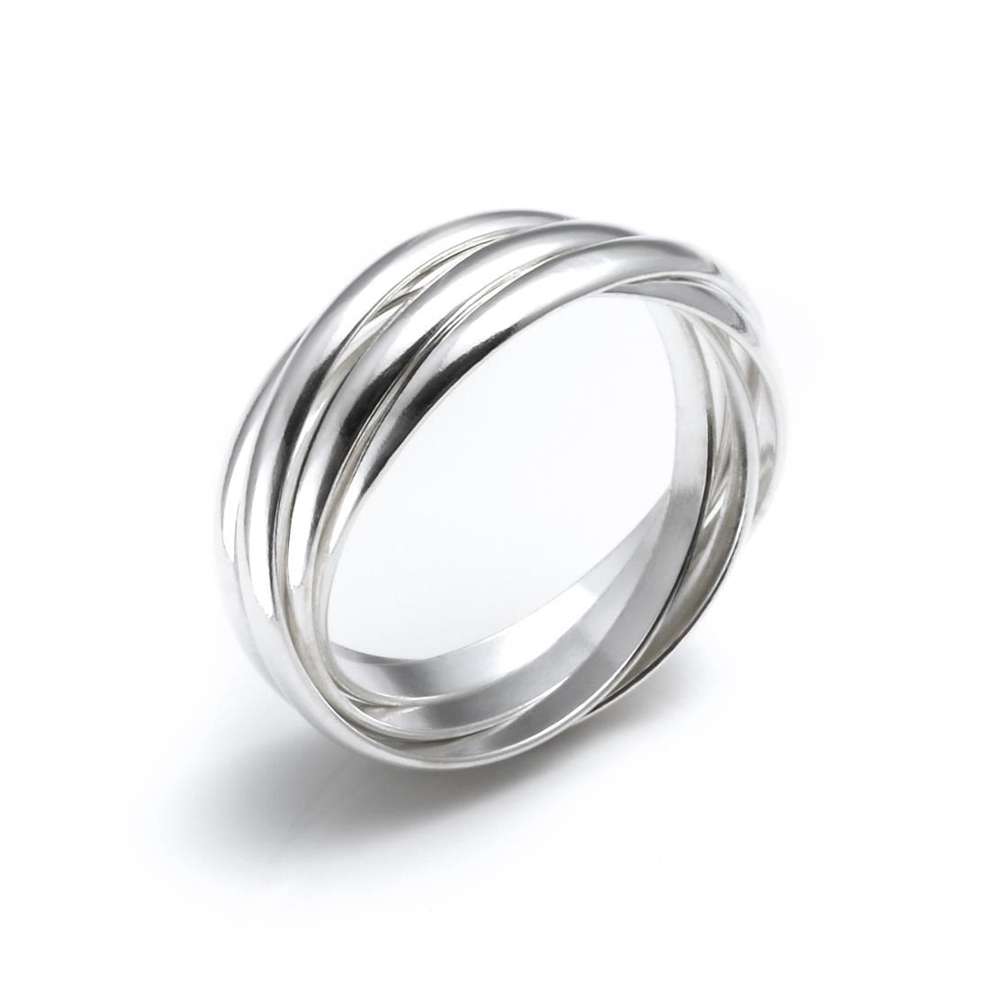 925 sterling silver five band Russian wedding ring