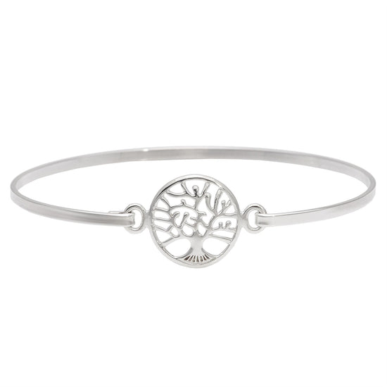 Sterling Silver Tree Of Life Pressure Hook Bracelet - Silverly