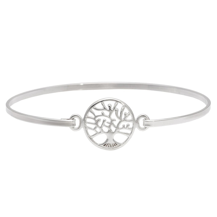 Sterling Silver Tree Of Life Pressure Hook Bracelet - Silverly