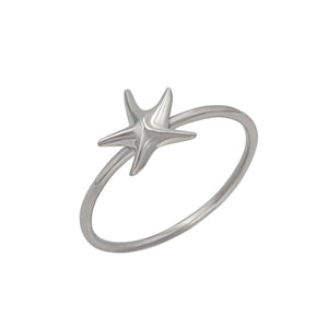 
                  
                    Sterling Silver Starfish Ring Star Stacking Beach Thin Band
                  
                