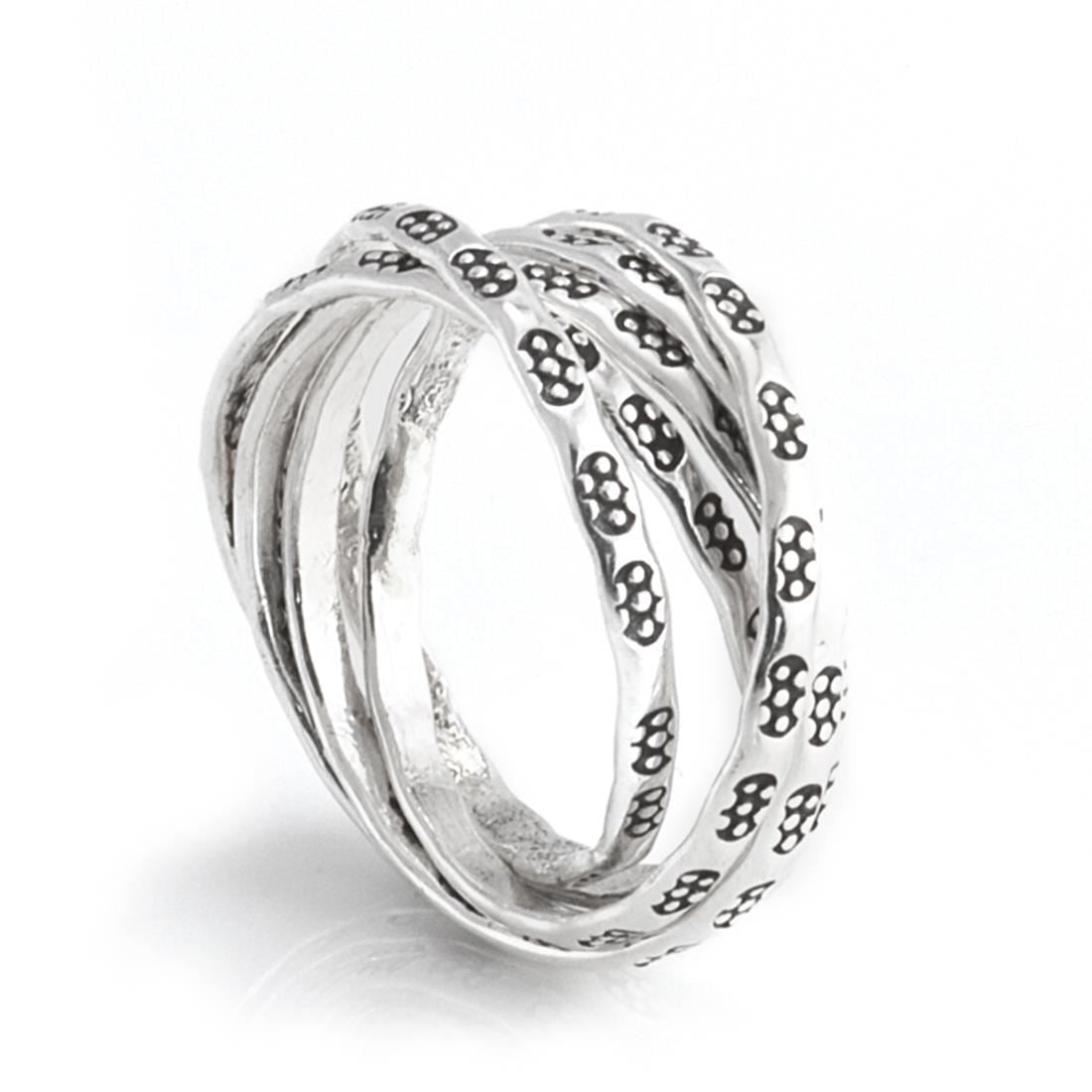 
                  
                    Sterling Silver Russian Wedding Ring 5 Intertwined Bands With Pattern
                  
                