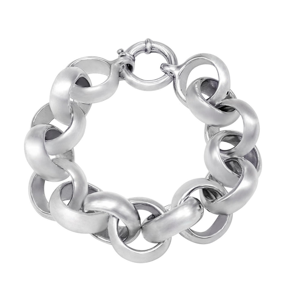 Sterling Silver Electroform Light Extra Chunky Rolo Chain Bracelet