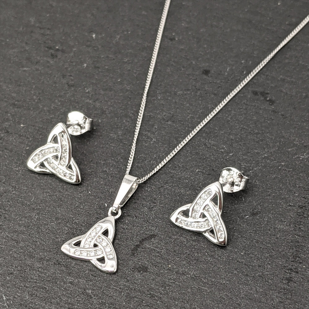 
                  
                    Sterling Silver Cubic Zirconia Small Trinity Knot Jewellery Set
                  
                