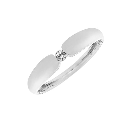 Sterling Silver Cubic Zirconia Classic Elegant Simple Stackable Ring