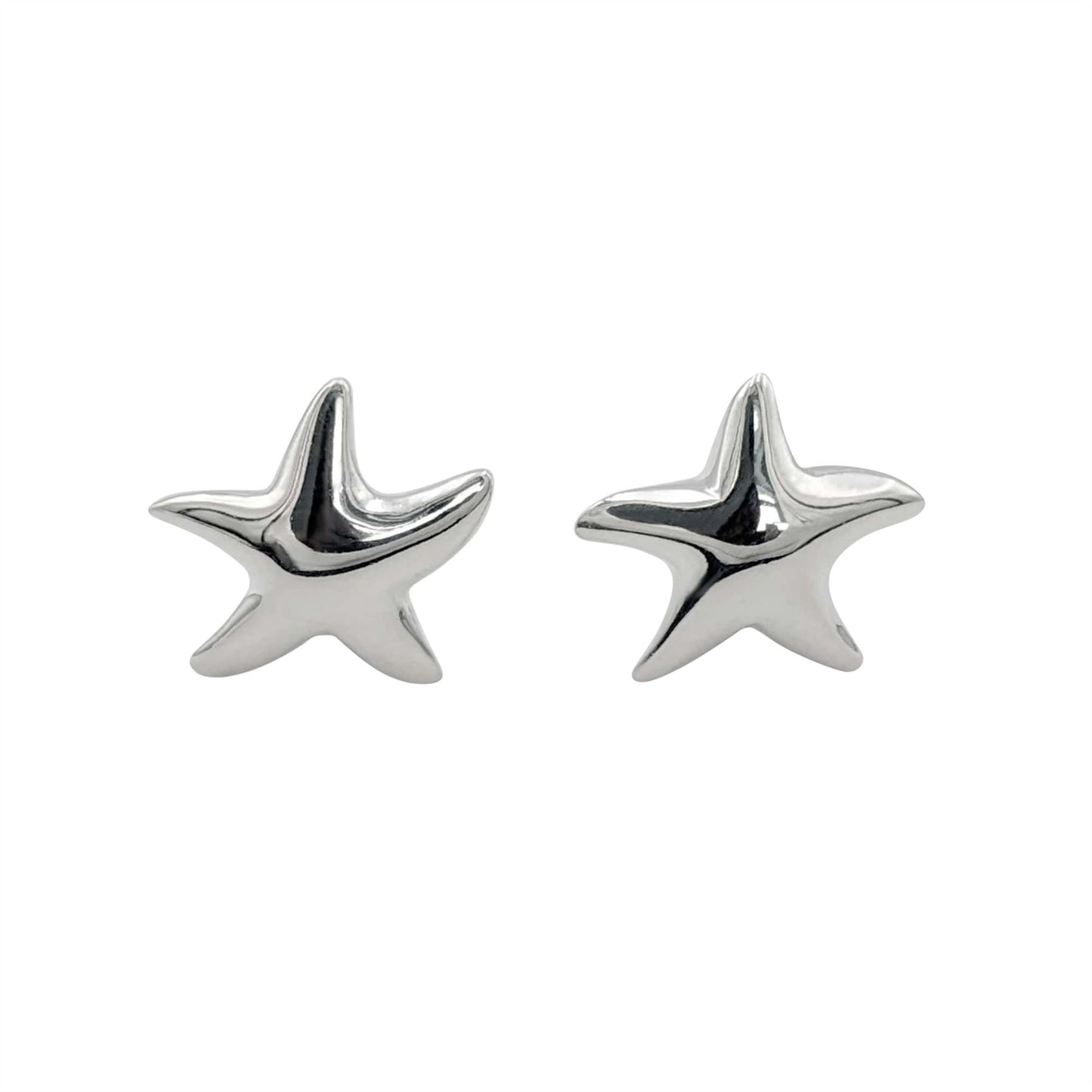Sterling Silver Starfish Stud Earrings Cute Star Studs for Ear Party