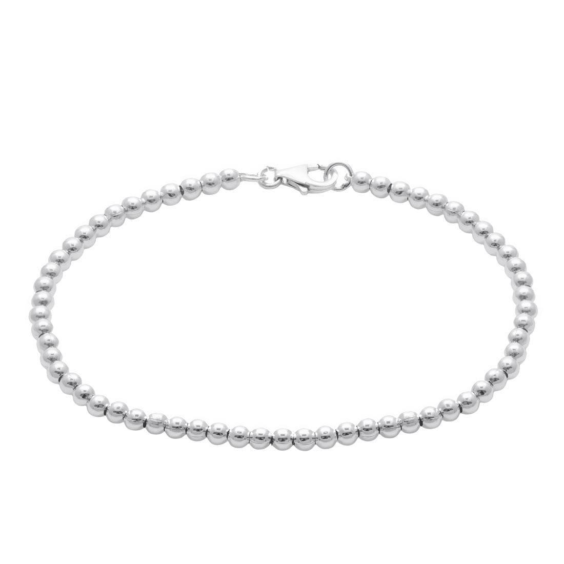 Sterling Small Cute Ball Bead Beaded Stacking Bracelet 8"