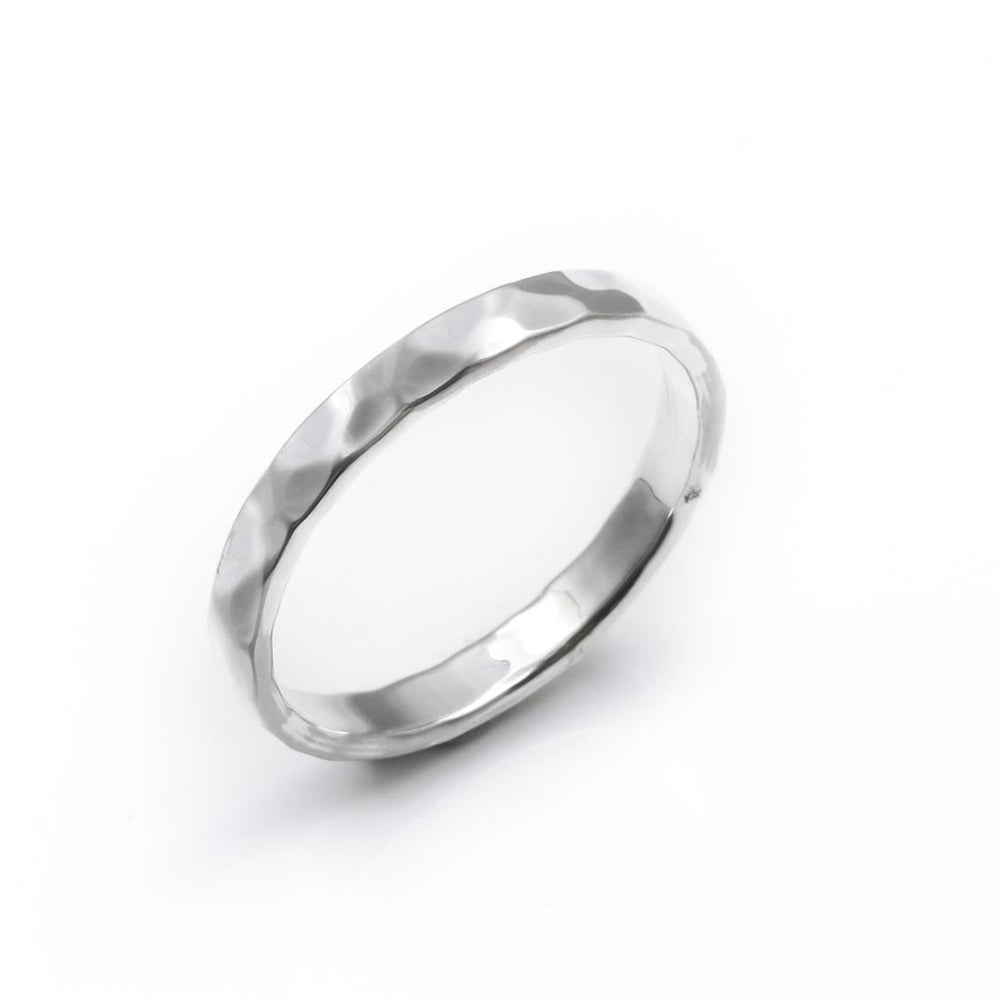 Sterling Silver Hammered Finished Band Ring - Silverly