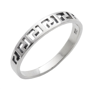 
                  
                    Sterling Silver Greek Key Ring Grecian Wedding Band Hollow-Out Pattern
                  
                