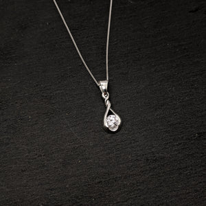 
                  
                    Sterling Silver Cubic Zirconia Infinity Knot Teardrop Pendant Necklace
                  
                