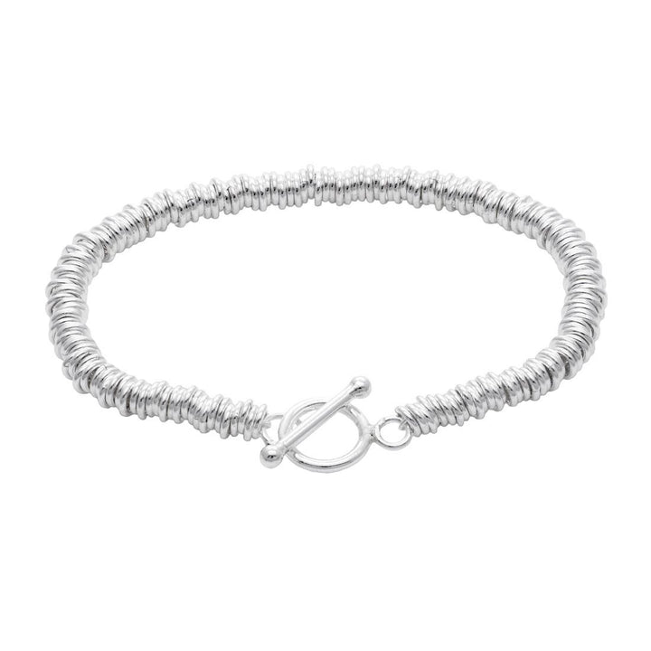 Sterling Silver Multi Disc Links Bracelet - Silverly