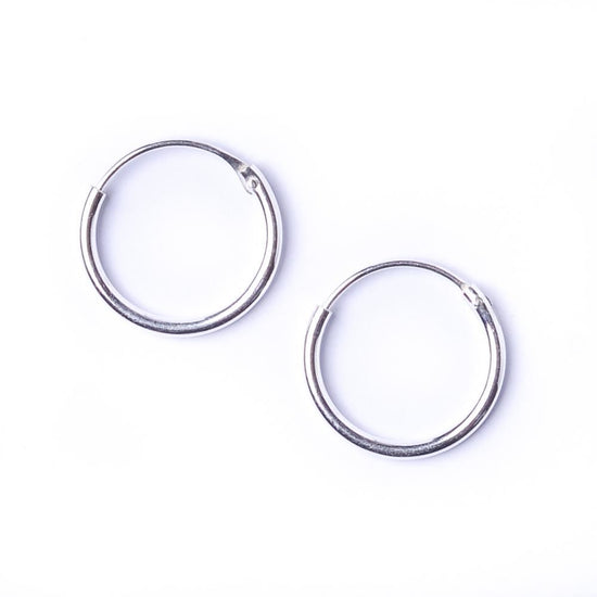Sterling silver small sleeper hoop earrings — 12mm thin hoops in 925 silver