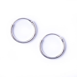 
                  
                    Sterling silver small sleeper hoop earrings — 12mm thin hoops in 925 silver
                  
                