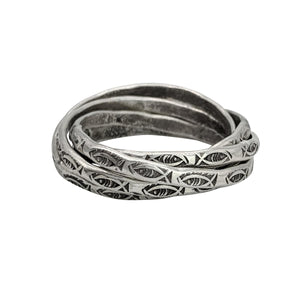 
                  
                    Hill Tribe Silver Five Multiband Fish Motif Russian Wedding Ring
                  
                