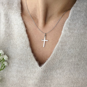 
                  
                    Sterling Silver Classic Cross Necklace Polished Crucifix Pendant
                  
                