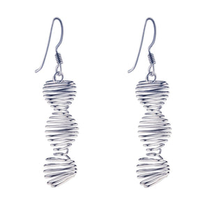 
                  
                    Sterling Silver Spiral Twist Helix DNA Dangle Earrings - Silverly
                  
                