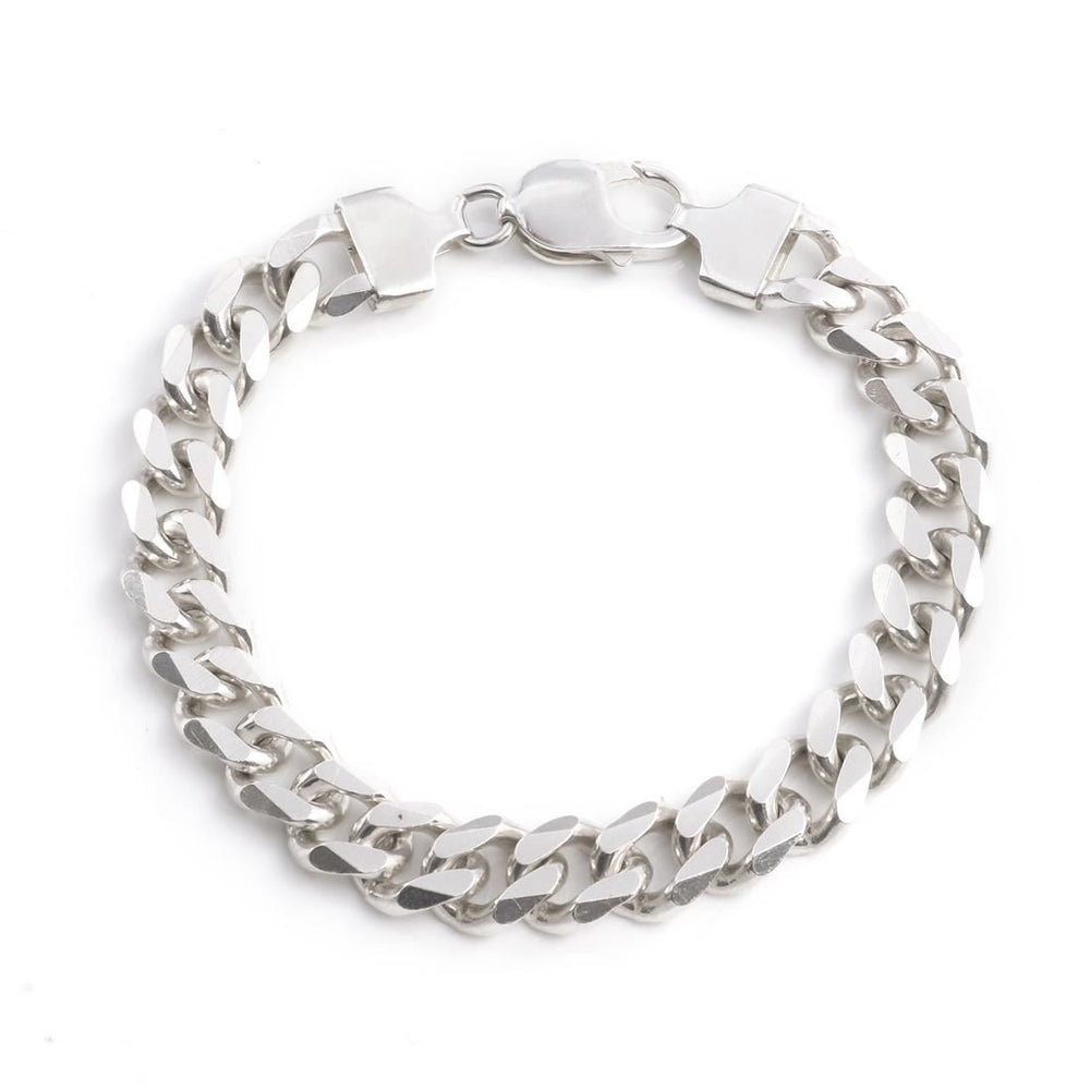 Sterling Silver Heavy Thick Solid Curb Bracelet Chunky Chain