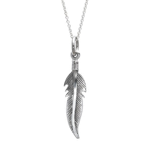 
                  
                    Sterling Silver Feather Leaf Pendant Necklace With Curb Chain
                  
                