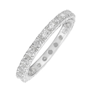 
                  
                    Sterling Silver Cubic Zirconia Pave Set Eternity Ring for Stacking
                  
                