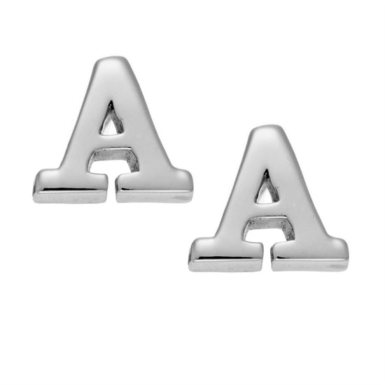 Sterling Silver Letter Initial Alphabet Stud Earrings Small Name Studs
