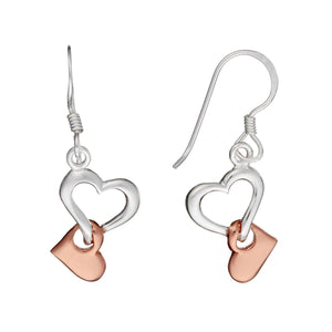 
                  
                    Rose Gold Plated Sterling Silver Interlocking Double Heart Earrings
                  
                