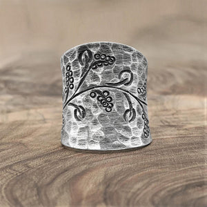 
                  
                    Karen Hill Tribe Silver Wide Coffee Bean Engraved Adjustable Ring
                  
                