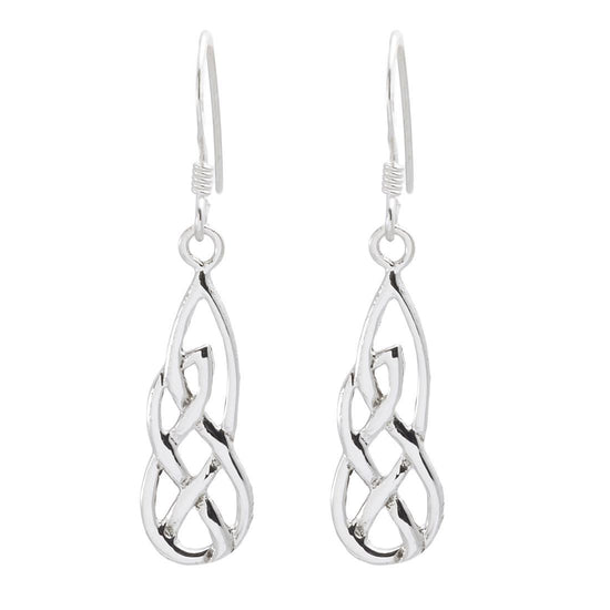 Sterling Silver Irish Celtic Knot Drop Earrings