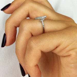 
                  
                    Sterling Silver Cubic Zirconia Pave Sparkly Heartbeat Zig Zag Ring
                  
                