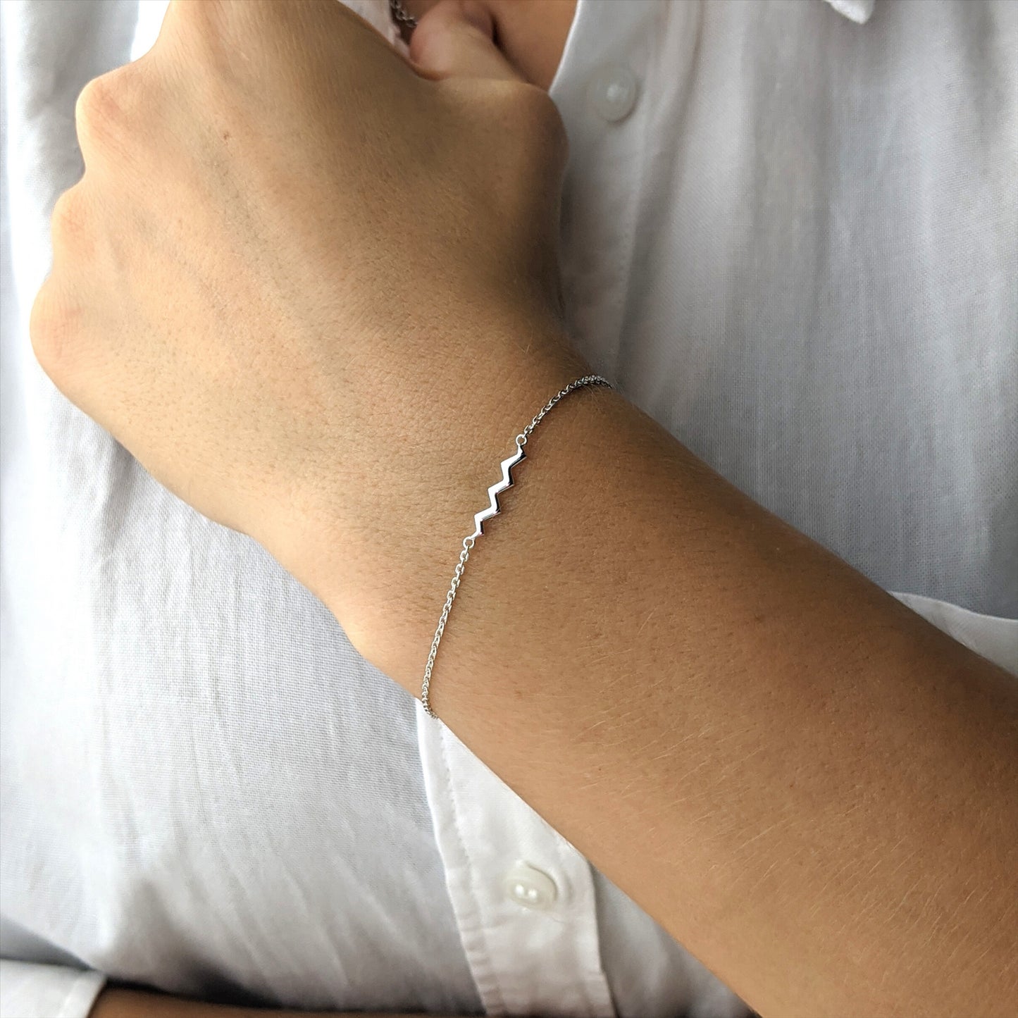 925 sterling silver / shape design• double chain bracelet - Shop  ciaometaldesign Bracelets - Pinkoi