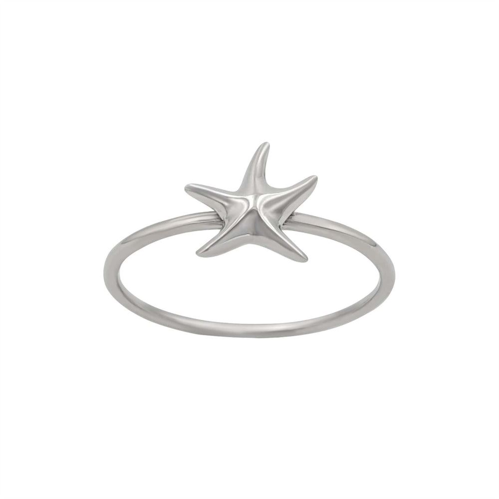 Sterling Silver Starfish Ring Star Stacking Beach Thin Band