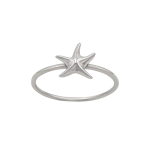 
                  
                    Sterling Silver Starfish Ring Star Stacking Beach Thin Band
                  
                