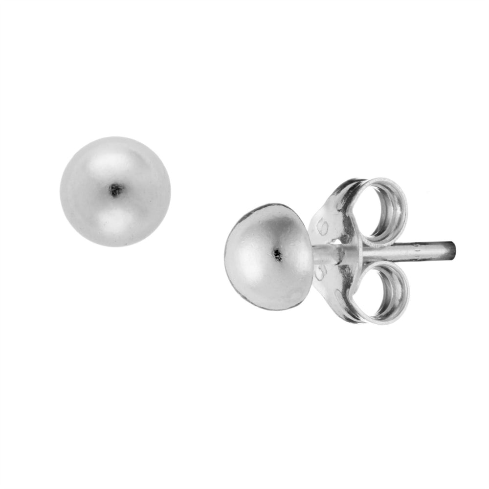 Sterling Silver 4 mm Small Round Ball Stud Earrings Simple Studs