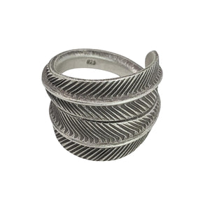 
                  
                    Karen Hill Tribe Silver Boho Wraparound Feather Leaf Ring
                  
                