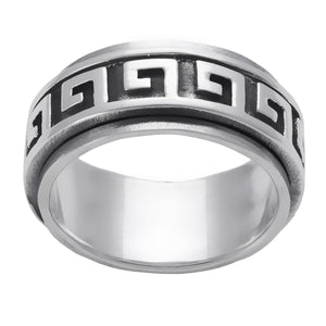 
                  
                    Sterling Silver Chunky Wide Greek Key Spinner Ring Fidget Band
                  
                