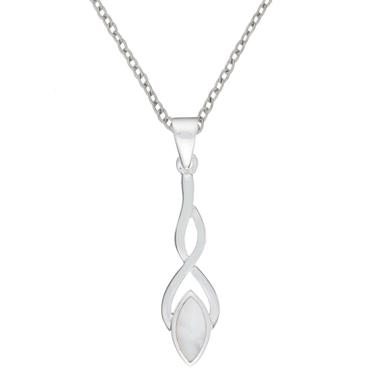 
                    
                      Sterling Silver Mother of Pearl Celtic Knot Drop Set - Silverly
                    
                  