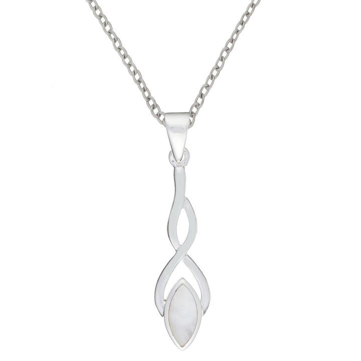 Sterling Silver Mother of Pearl Celtic Knot Drop Set - Silverly