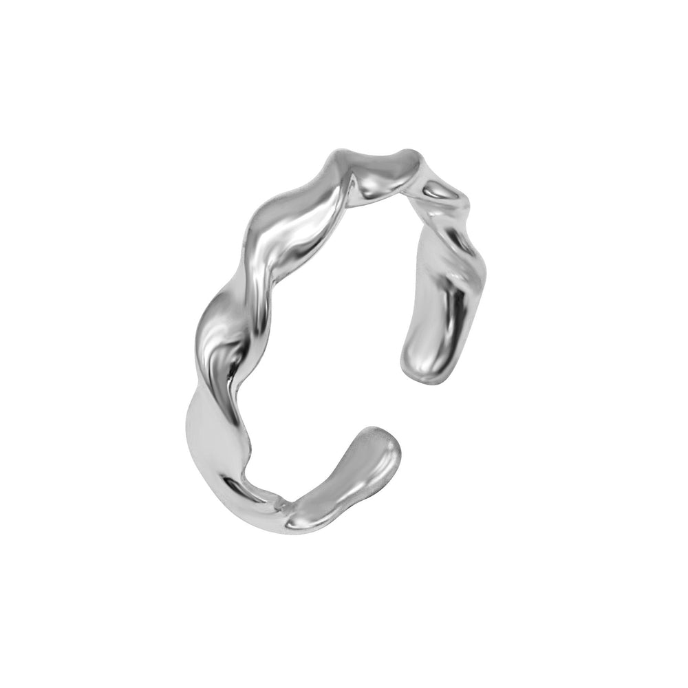 
                  
                    Sterling Silver Twisted Band Open Adjustable Ring
                  
                