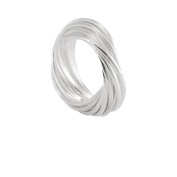 Sterling Silver Twelve Interlocking Ring - Silverly