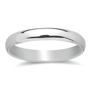 
                  
                    Sterling Silver 3 mm Plain Wedding Band Simple Court Stackable Ring
                  
                