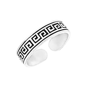 
                  
                    Sterling Silver Greek Key Boho Pinky Midi Finger Toe Ring Adjustable
                  
                