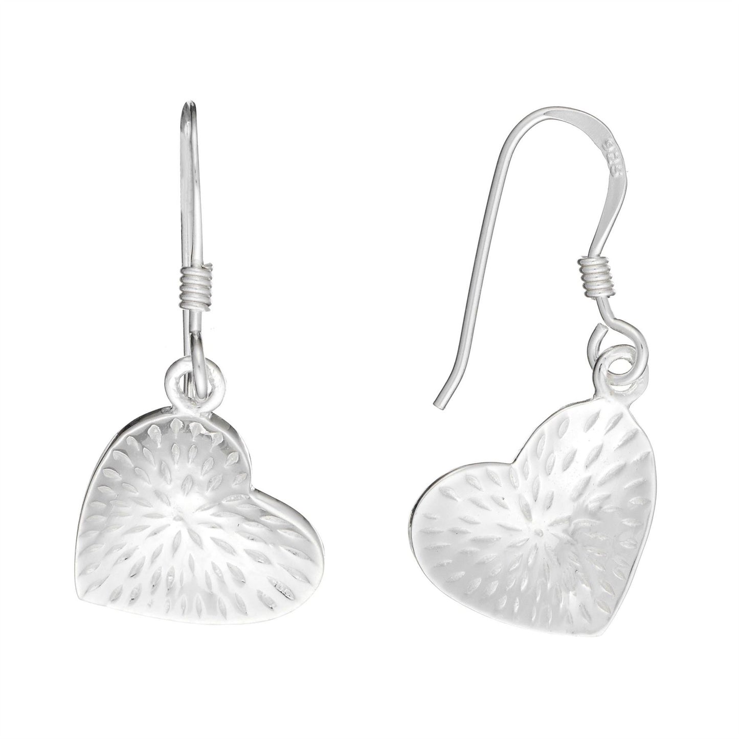 
                  
                    Sterling Silver Hammered Textured Flat Love Heart Jewellery Set
                  
                