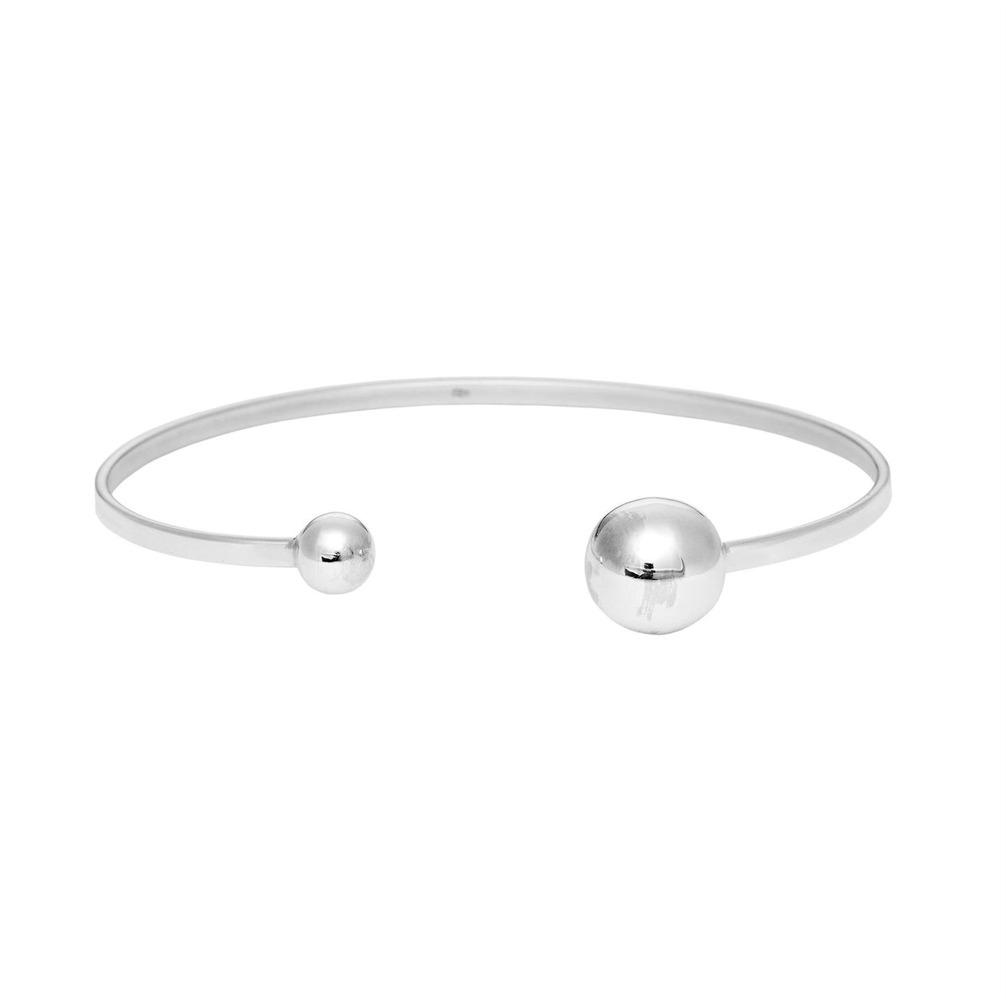 Sterling Silver Torque Adjustable Thin Bangle Bracelet - Silverly