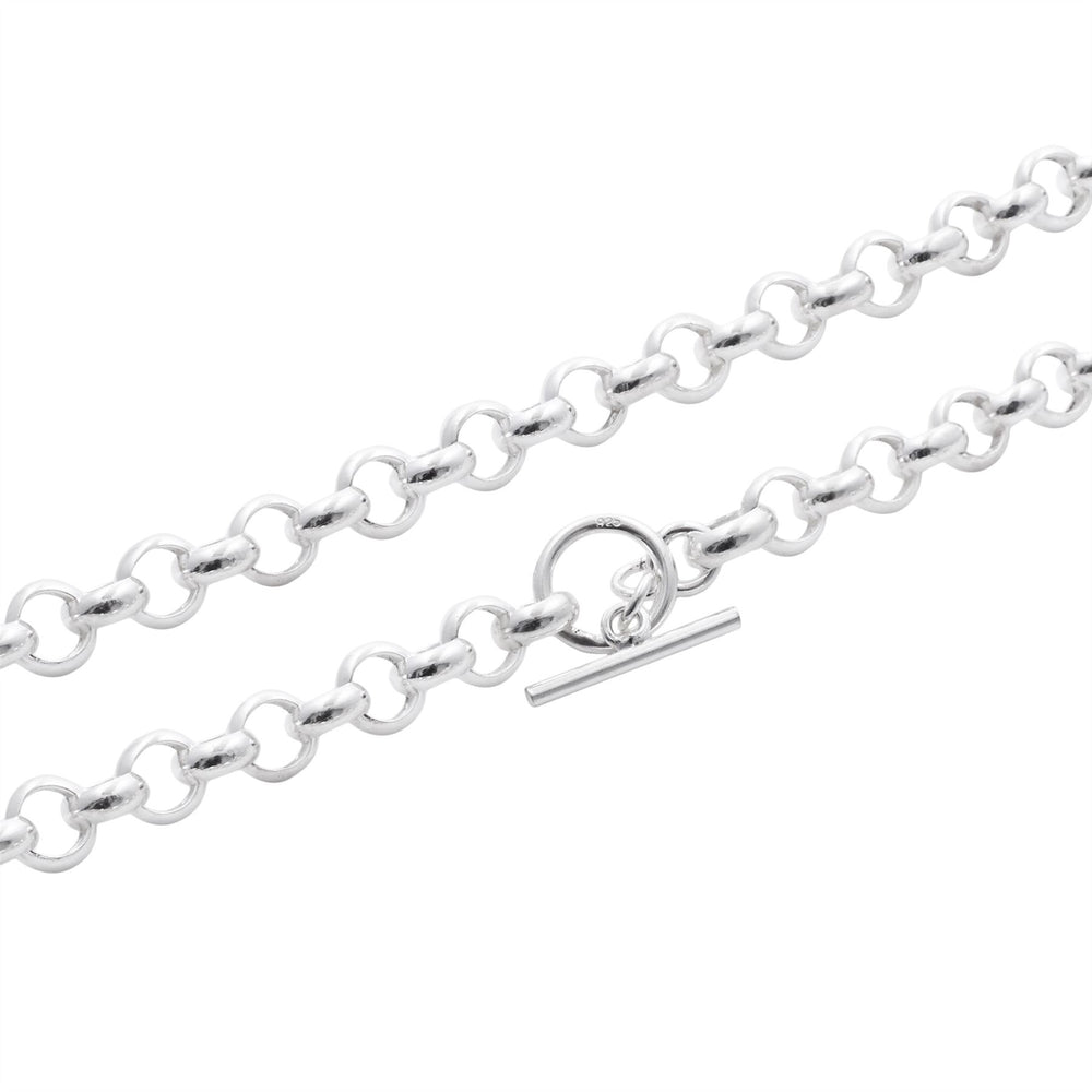 Sterling Silver Classic Chunky Thick Rolo Chain Belcher Link Necklace