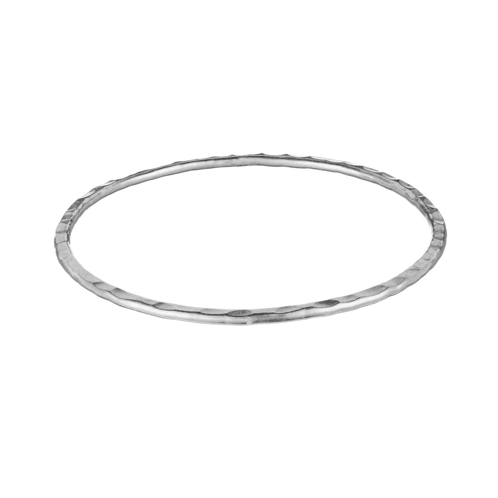 Karen Hill Tribe Silver Simple Hammered Flat Stackable Bangle