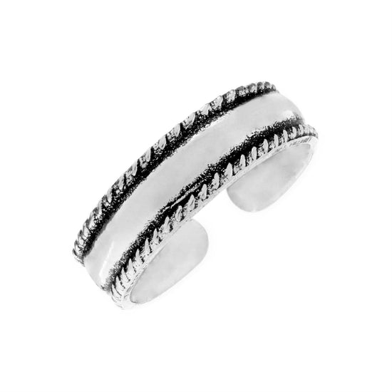 Sterling Silver 90s Twist Rope Adjustable Midi Pinky Toe Ring