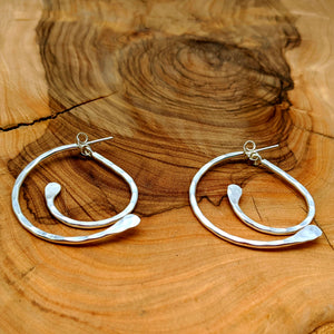 
                  
                    Sterling Silver Hammered Double Half Hoop Earrings Ear Jacket Design
                  
                