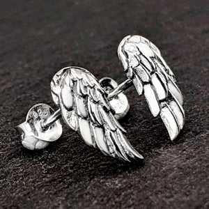 
                  
                    Sterling Silver Small Angel Wing Studs Feather Stud Earrings
                  
                