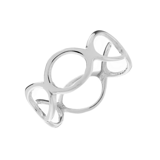 Sterling Silver Minimalist Open Circle Band Geometric Ring