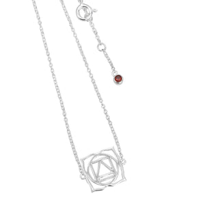 
                  
                    Sterling Silver Cut-Out Root Chakra Pendant Cable Chain Necklace
                  
                