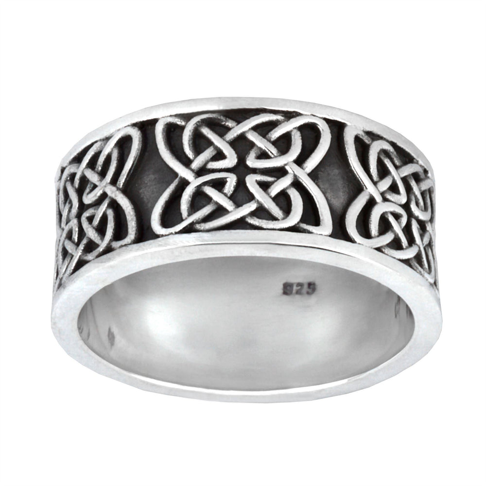 
                  
                    Sterling Silver Extra Chunky Heavy Celtic Love Knot Symbol Band Ring
                  
                